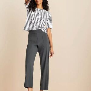 LOU & GRAY Wanderweave Delphinium Green Straight Leg Pants